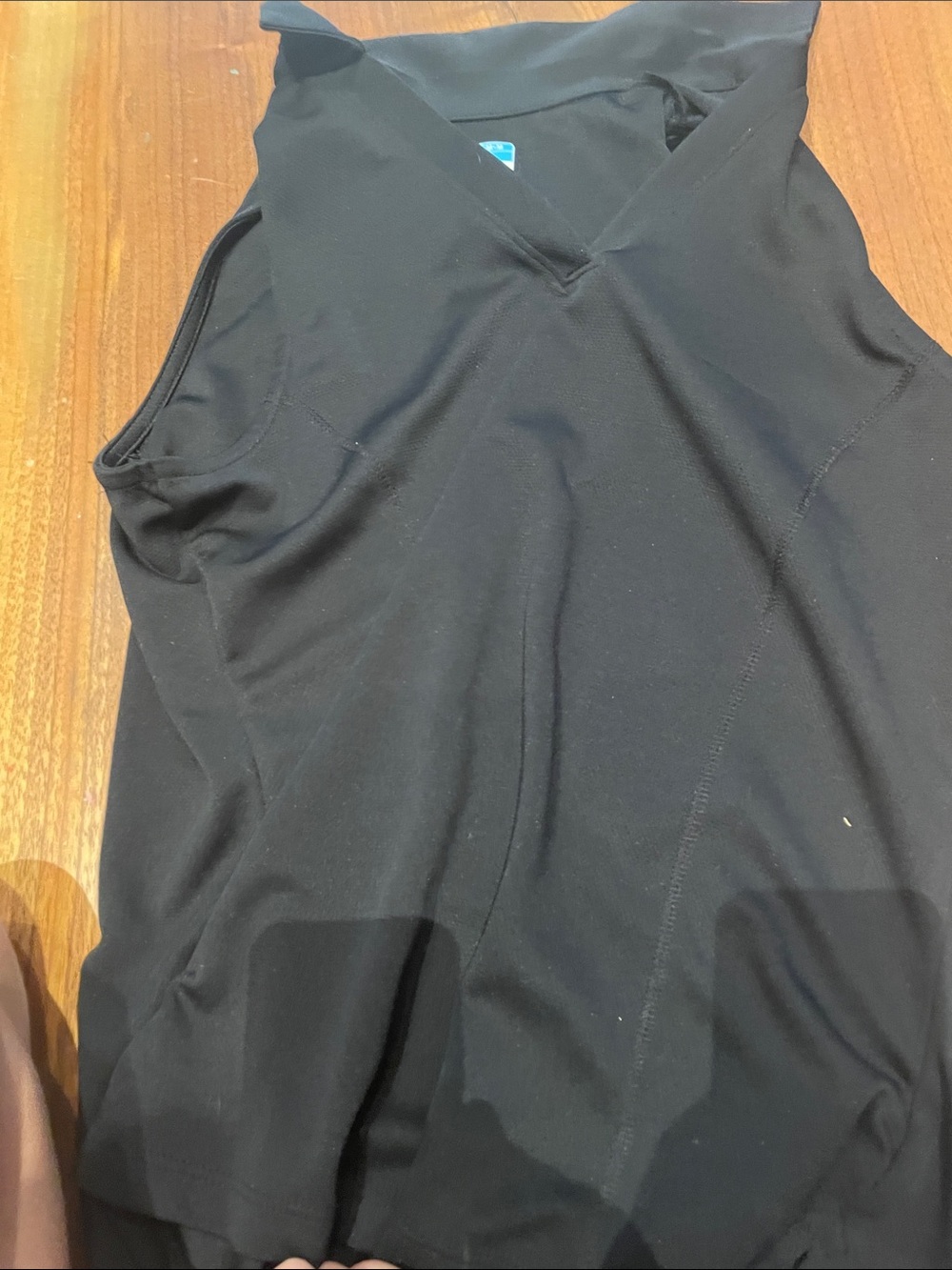 Black Sleeveless V-Neck Women's Top